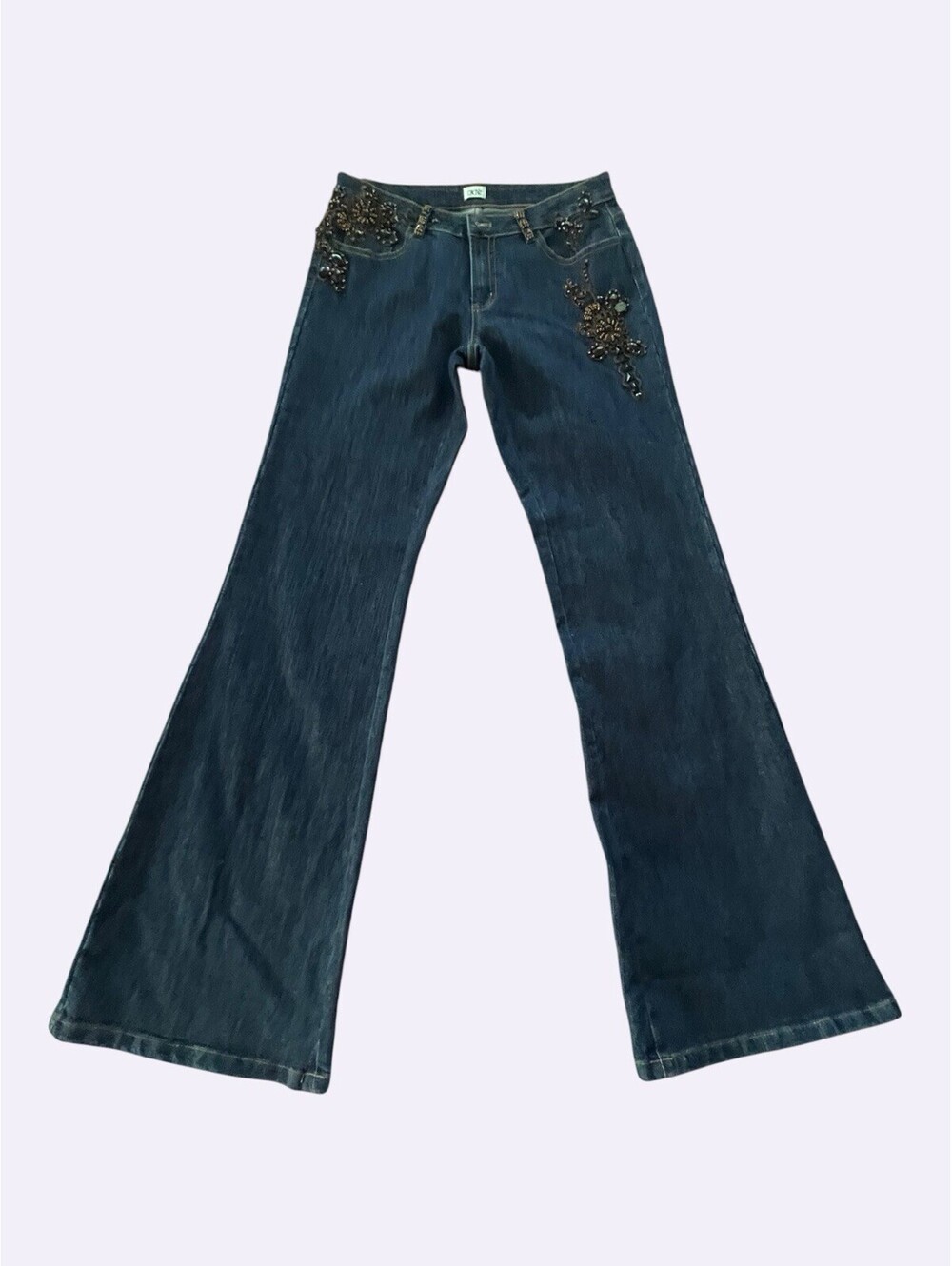 Cache Elaborate Jewel Embellished Embroidered Western Cowgirl Flair Jeans 32”